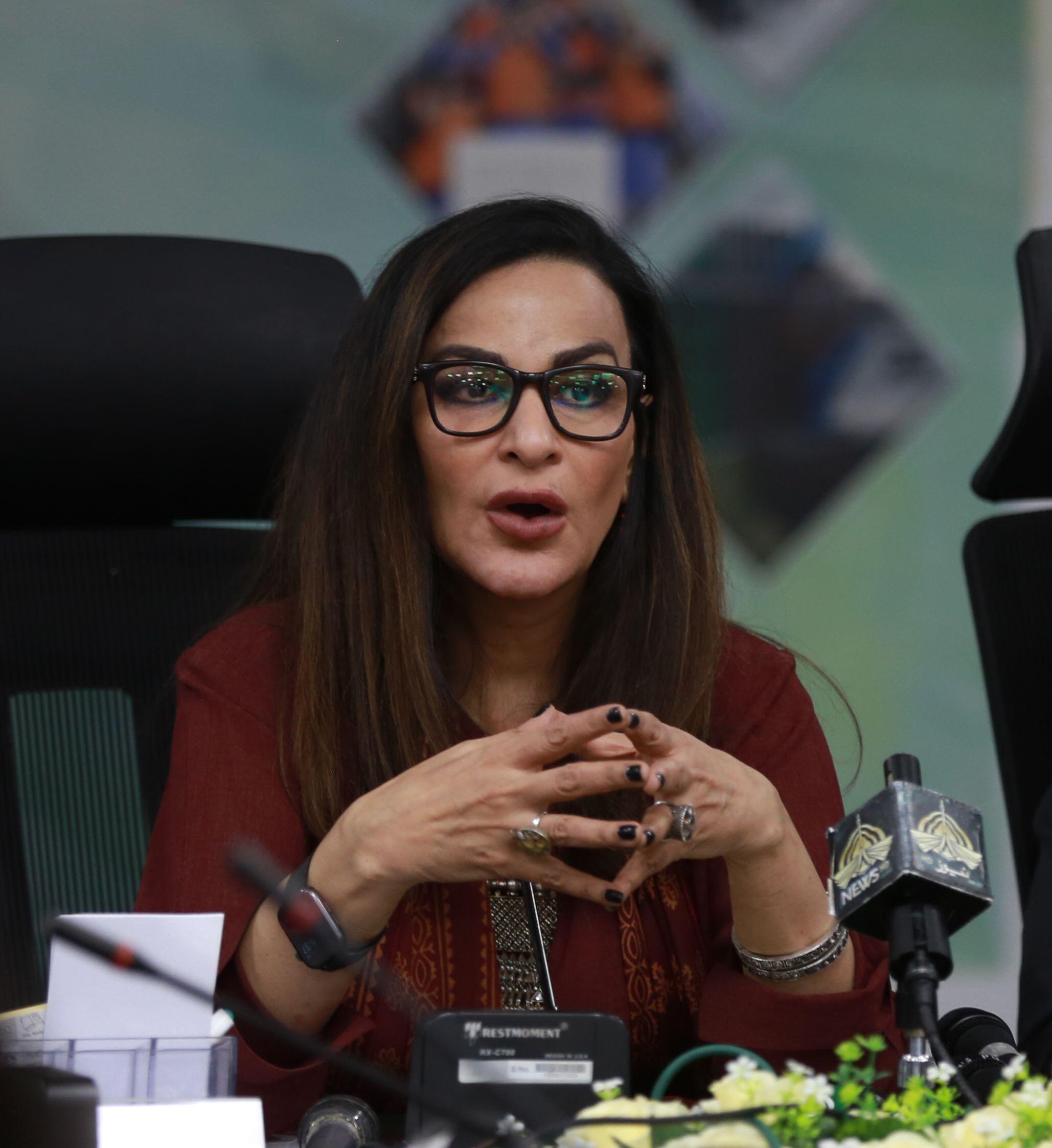 Woman speaking while gesturing with hands